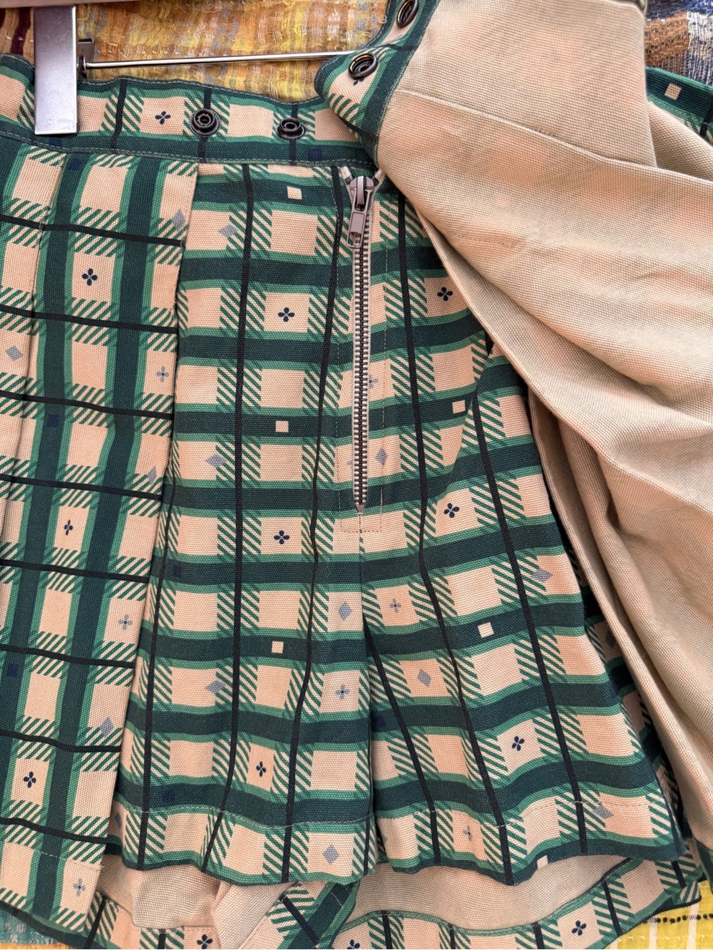 Noble Clothing Green & Cream Plaid Pleated Skort - Picture 8 of 8